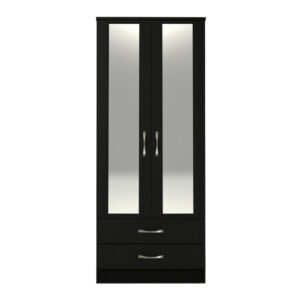 Elegant Black 2 Door Wardrobe WD-3