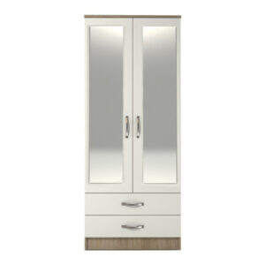 Pearl White 2 Door Wardrobe WD-4