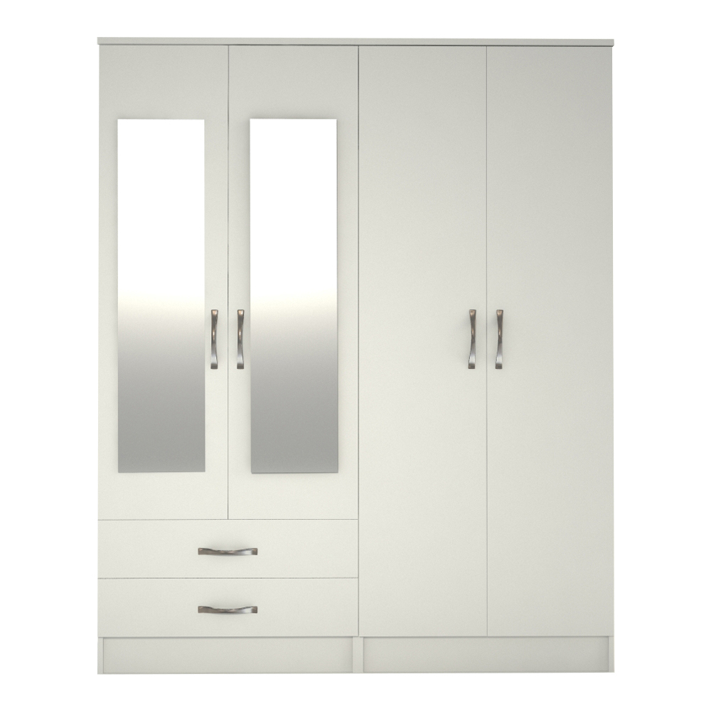 Pearl White 2 3 4 and 6 Door Wardrobe WD-4 - Image 7