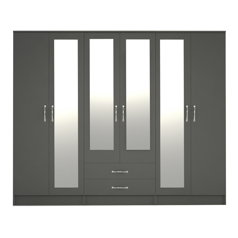 Grey 2 3 4 and 6 Door Wardrobe WD-6 - Image 14