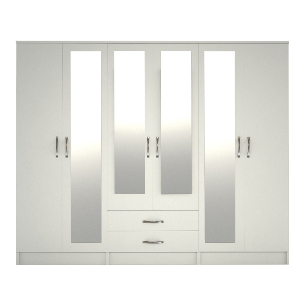 Pearl White 2 3 4 and 6 Door Wardrobe WD-4 - Image 13