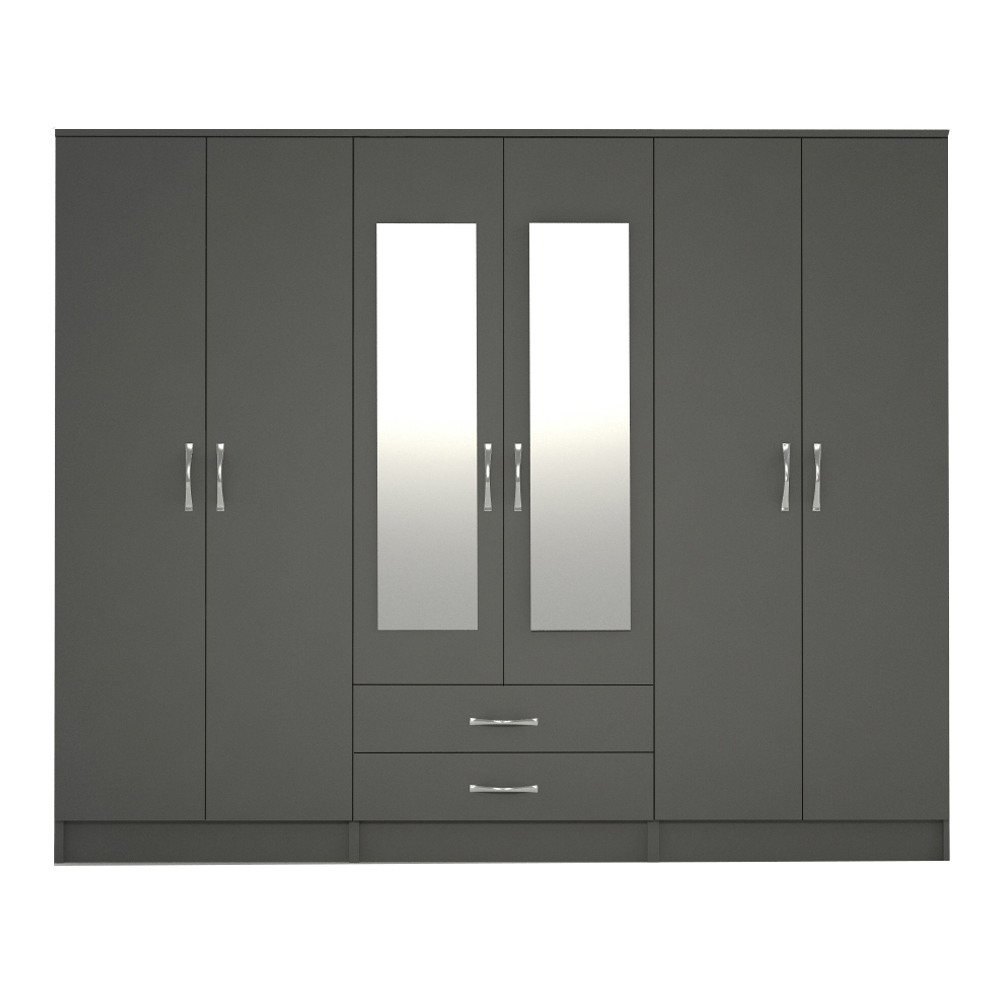 Grey 2 3 4 and 6 Door Wardrobe WD-6 - Image 13