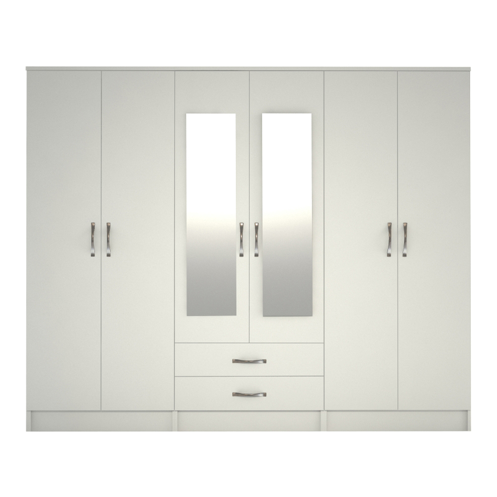 Pearl White 2 3 4 and 6 Door Wardrobe WD-4 - Image 12